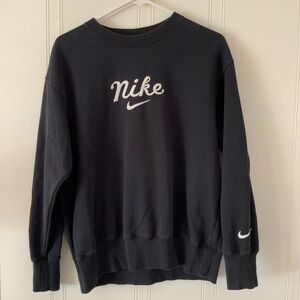 Nike Men's Black Crewneck with White Logo